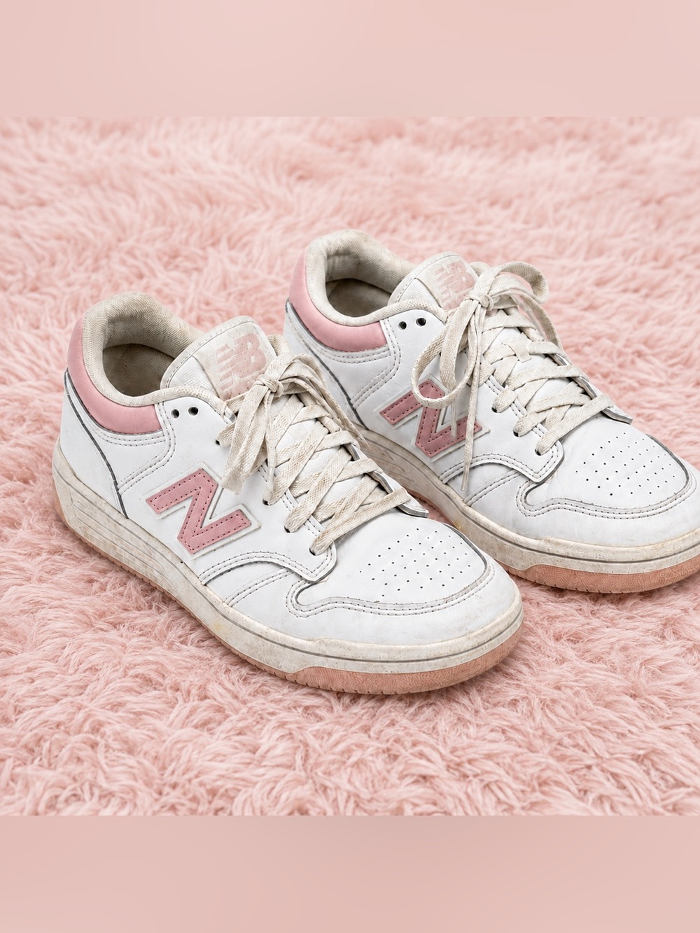New Balance 480 White Pink Kids Size 2